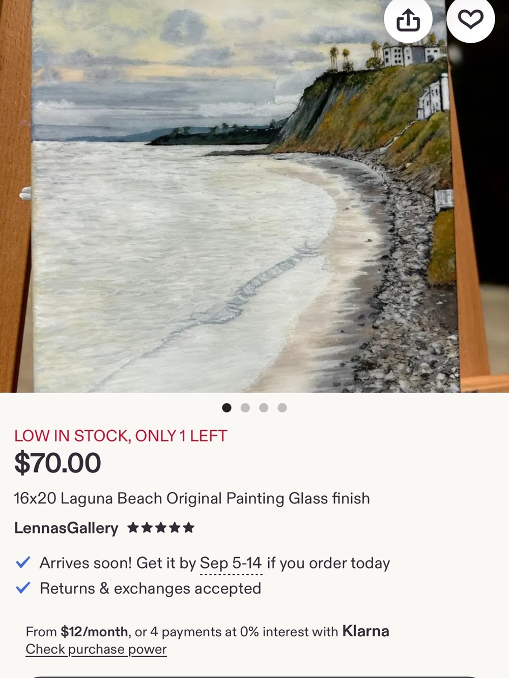Gallery Coastal Cliffside Seascape in White, Gray, Green